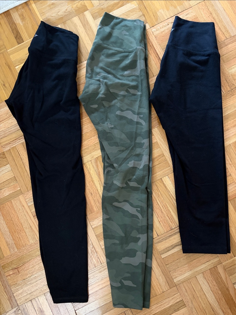 3 Old Navy Leggings - Women’s Size Small - 2 Black and 1 Green Camo